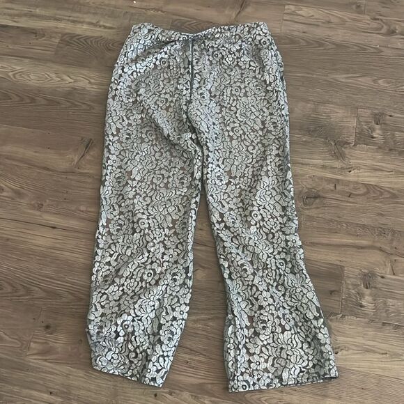 House of Cb Mara Silver Metallic Lace Trousers - Picture 6 of 7